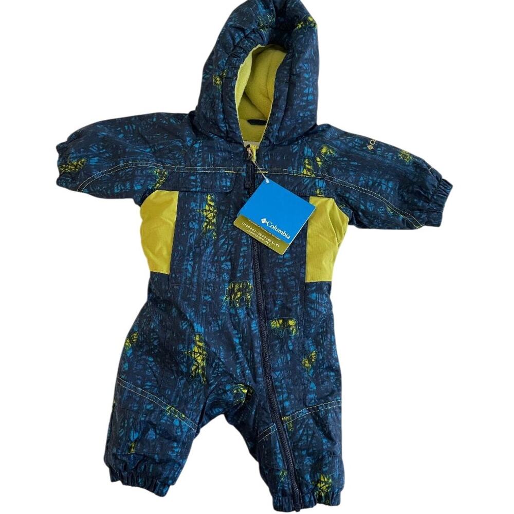 Columbia Rope Tow Rider Snowsuit All-In-One Bear Print Hooded Winter Suit 6month